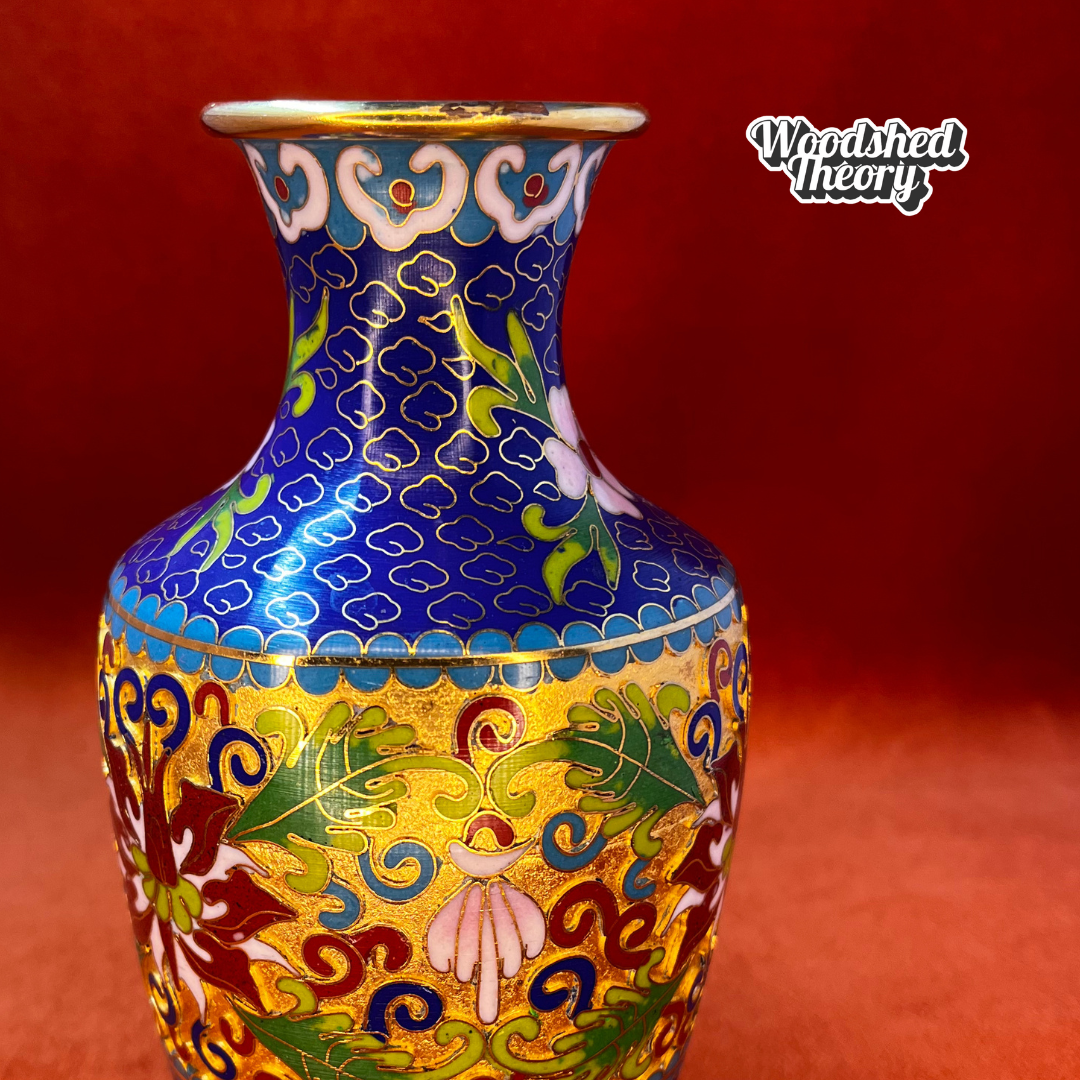 Vintage Chinese Cloisonné Small Bud Vase