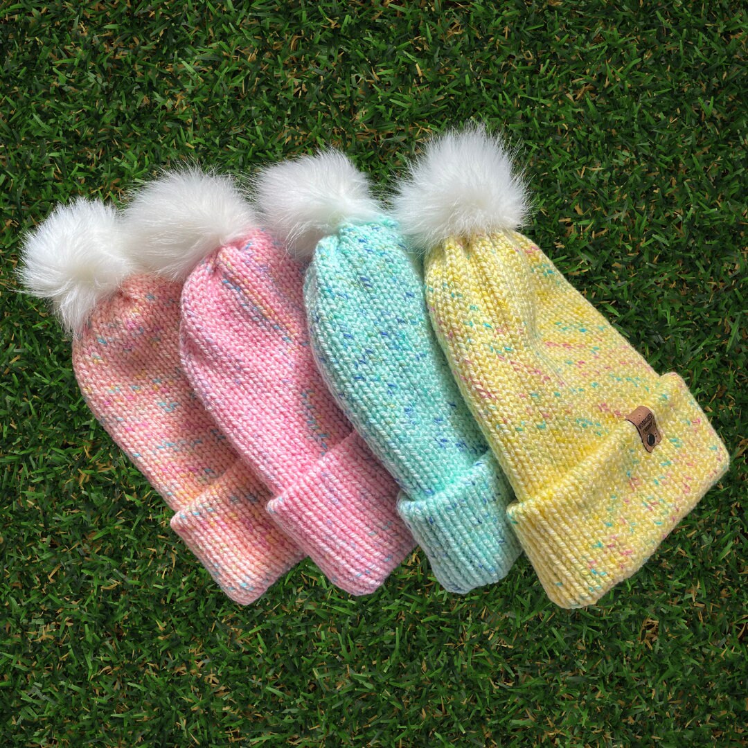 collection of spring chunky beanies