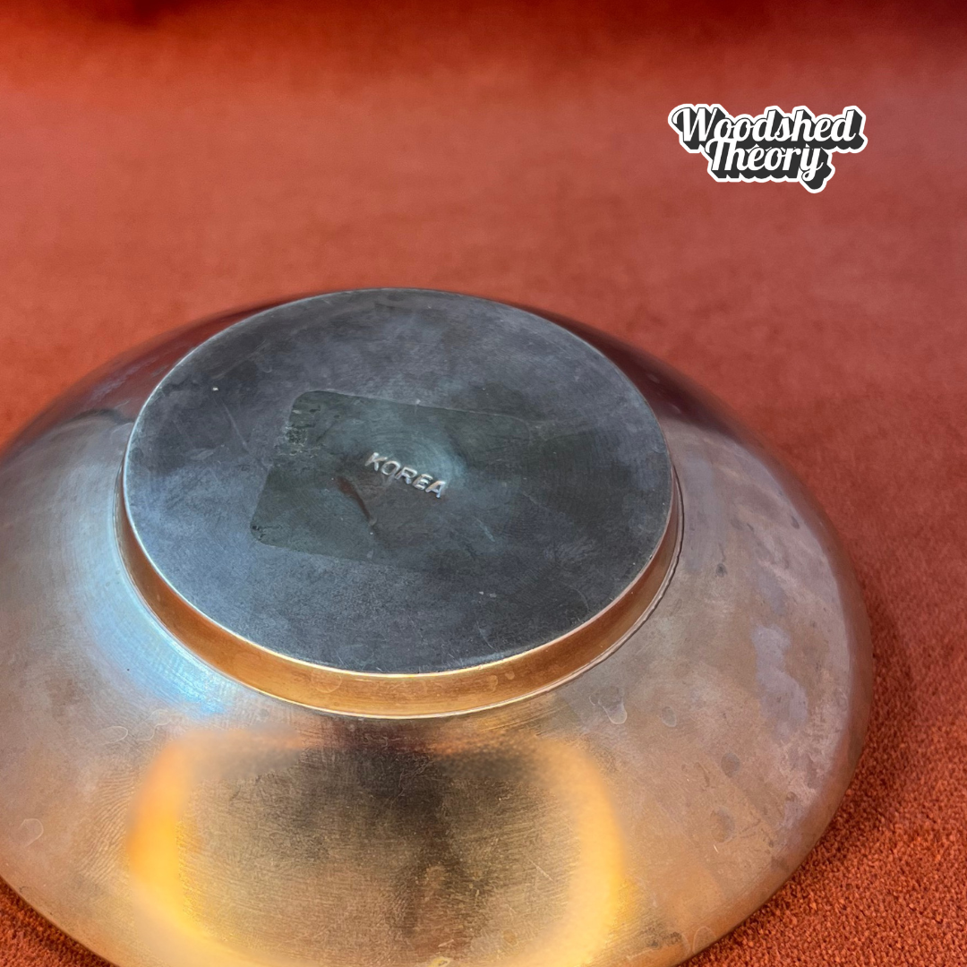 Solid bronze vintage ring dish showing a fawn walking in a wooded scene, stamped “Korea” on the bottom. bottom marked korea