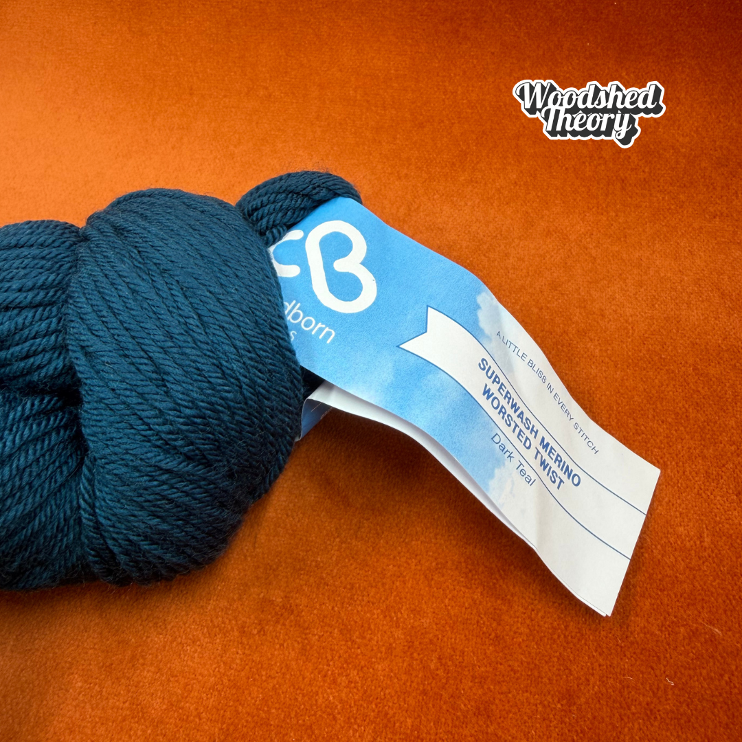 Cloudborn Fibers Superwash Merino Twist in Dark Teal - 1 Hank tag
