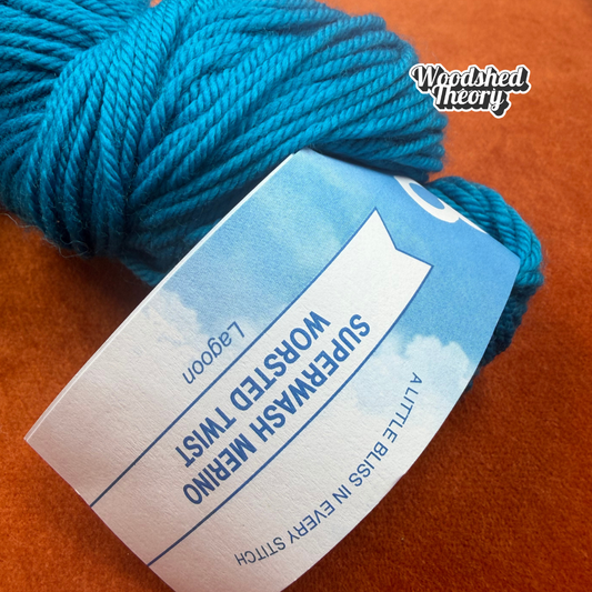 Cloudborn Fibers Superwash Merino Twist in Lagoon - 1 Hank tag