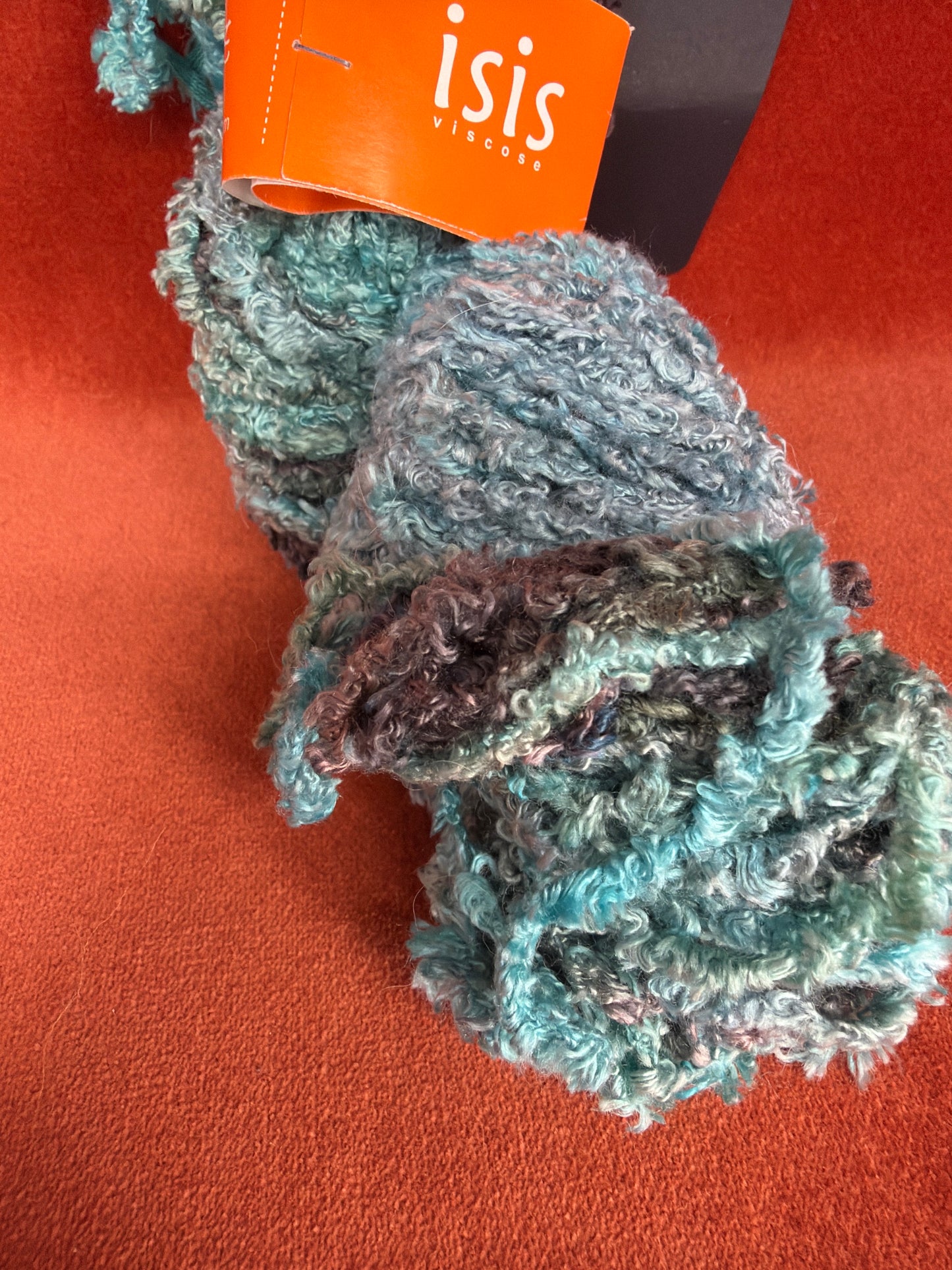 Isis Viscose Colinette Yarns Col. 139 Neptune (Chenille) close up