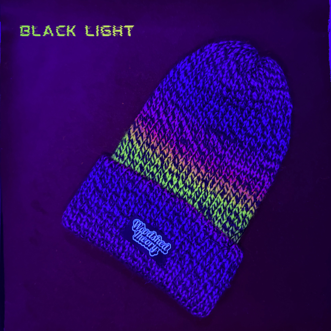 Neon Ombre Logo Beanie B black light