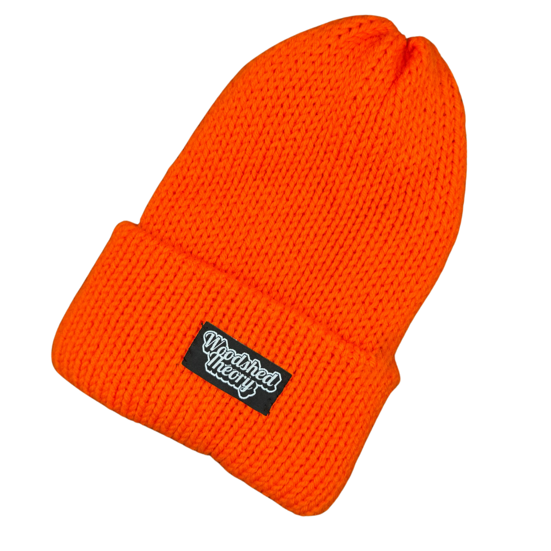 Neon Orange Logo Beanie – Woodshed Theory