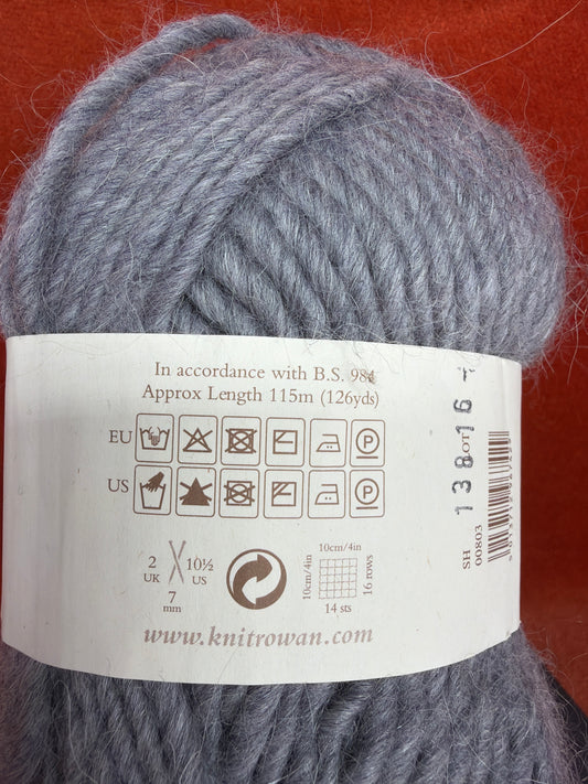 Rowan Cocoon Yarn Col. 183 Gray (100 Grams) close up specs