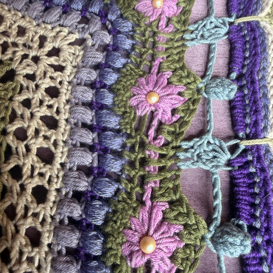 Twilight Walks Crochet Shawl with Pearls