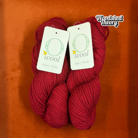 100% Organic Merino O-Wool Legacy Bulky in Pomegranate Lot 103 | Bundle of 2 Hanks top down