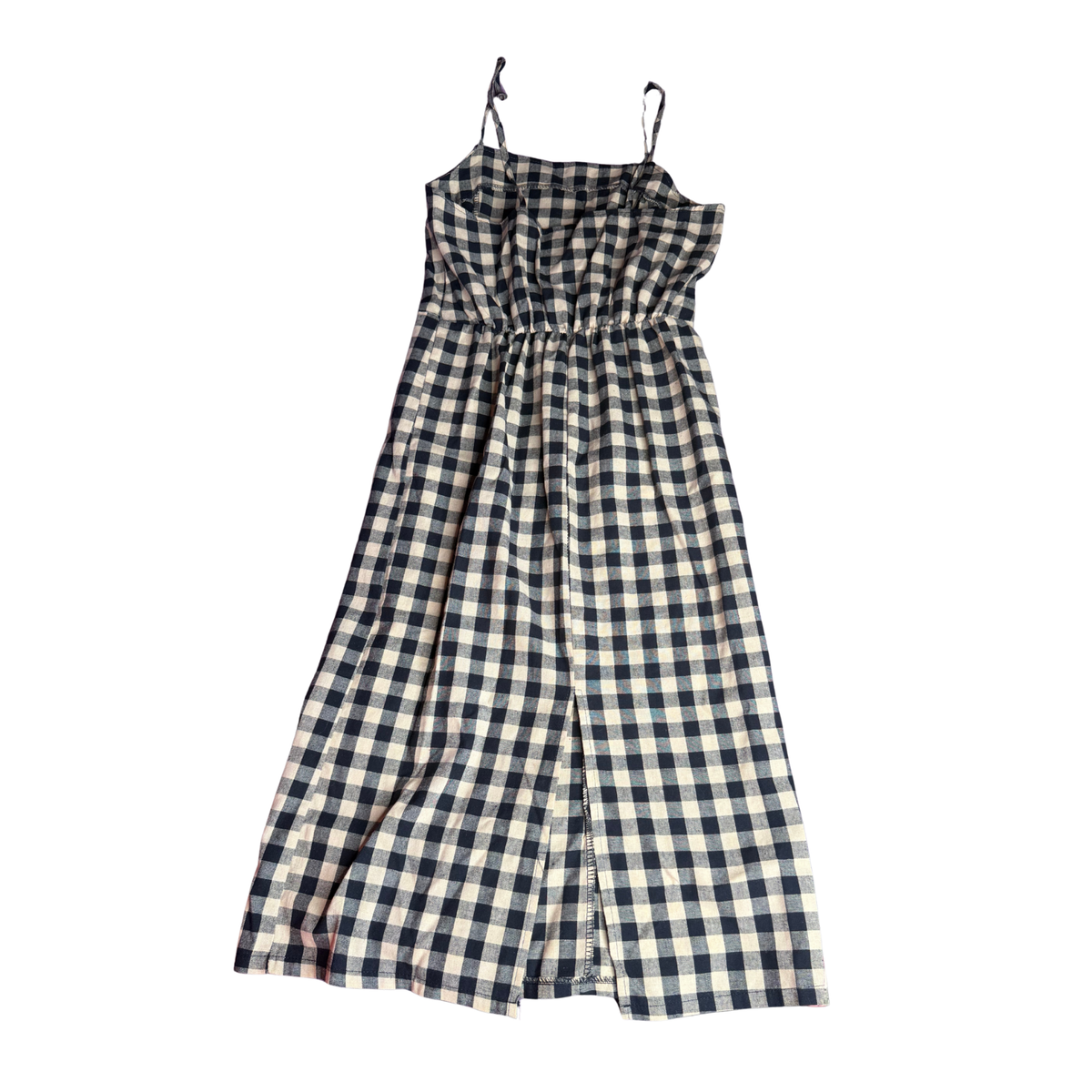VINTAGE Handmade Dark Gingham Wiggle Dress - Size M