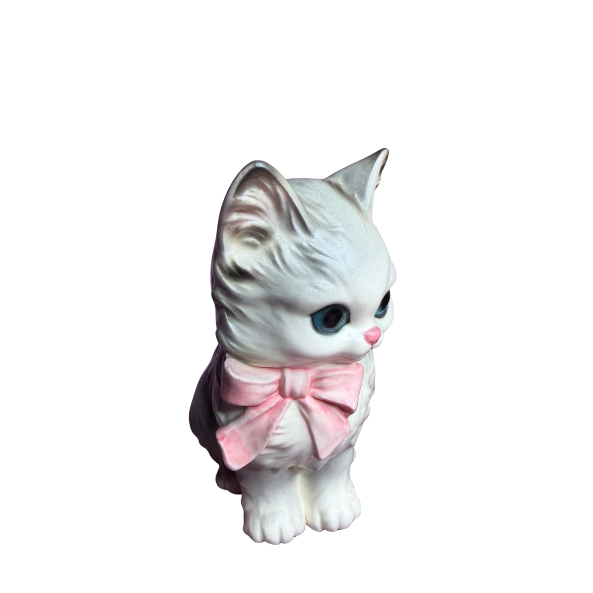 60s MCM Kitten with Pink Bow Figurine by Josef Originals