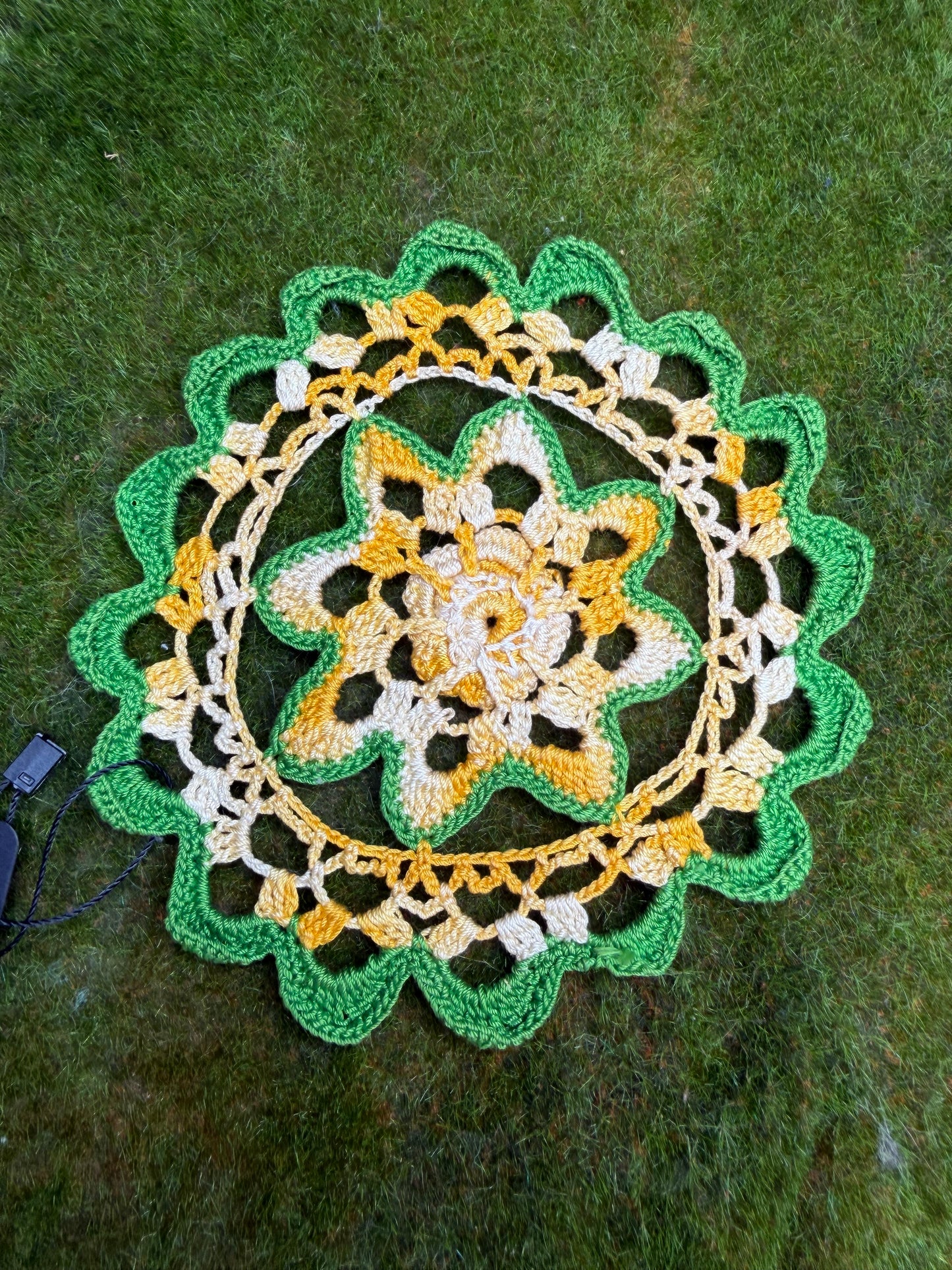 Small Yellow Floral Doily
