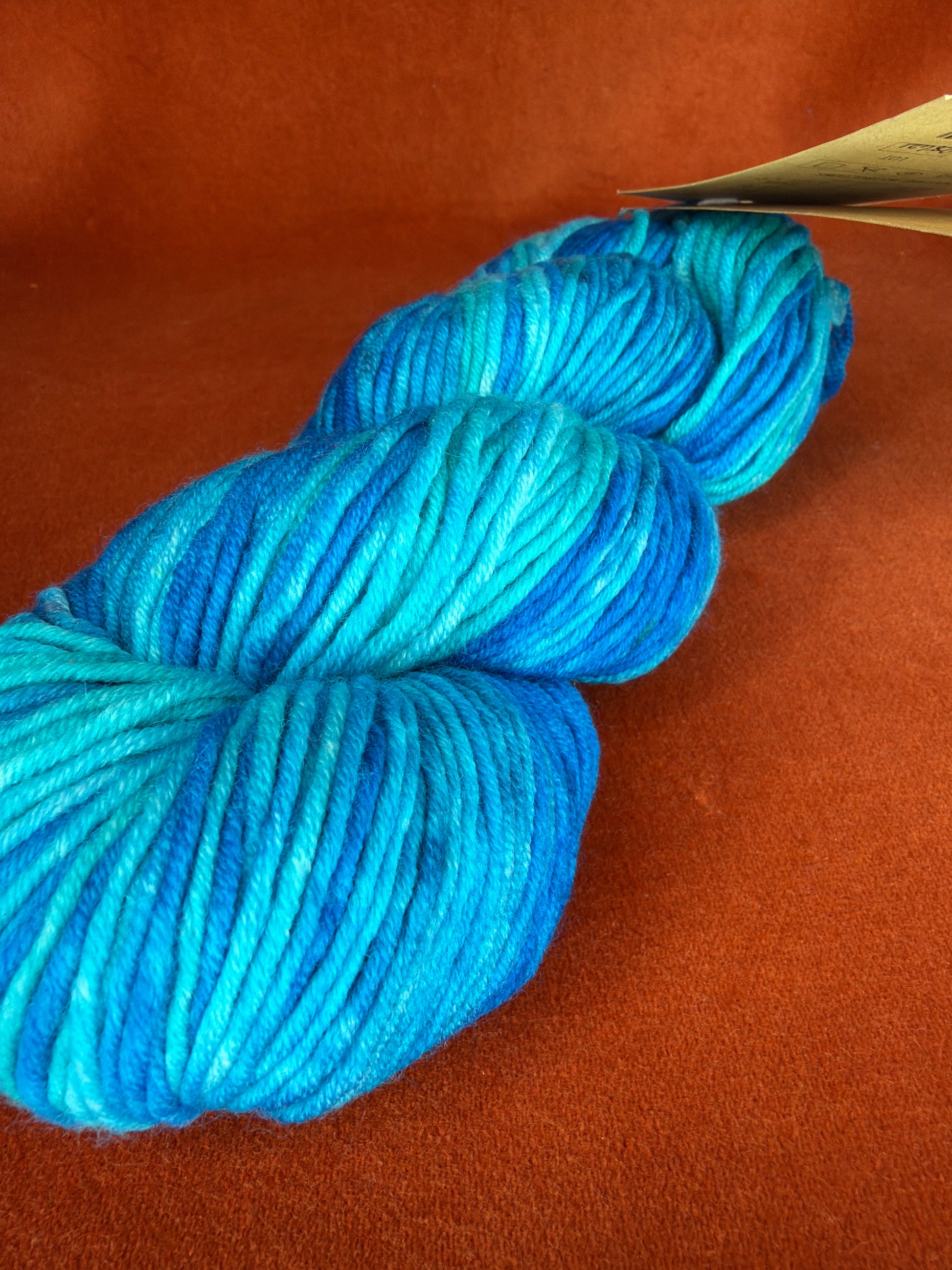 1 Hank Monokrom Worsted by Urth Yarns Color 4057 Lot 28621 (Ocean Blues) close up