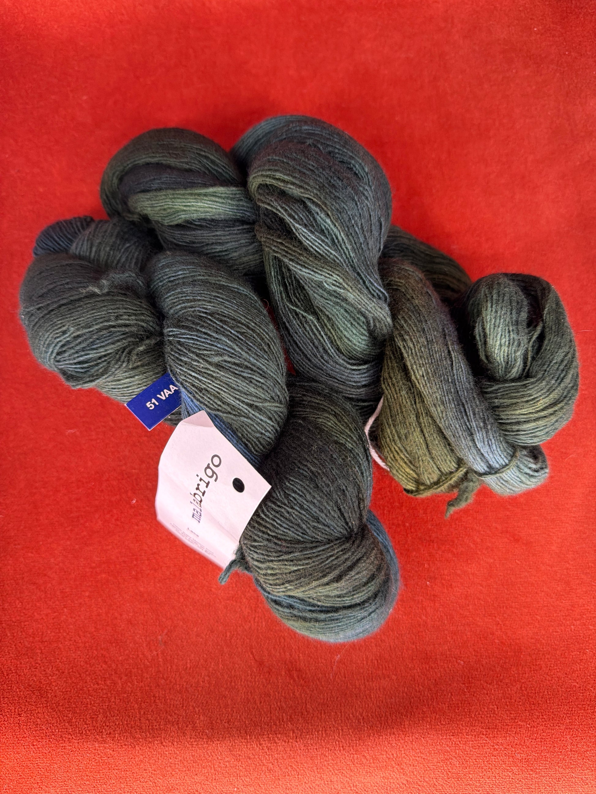 2 Hanks Malabrigo Lace Col. 51 Vaa top down