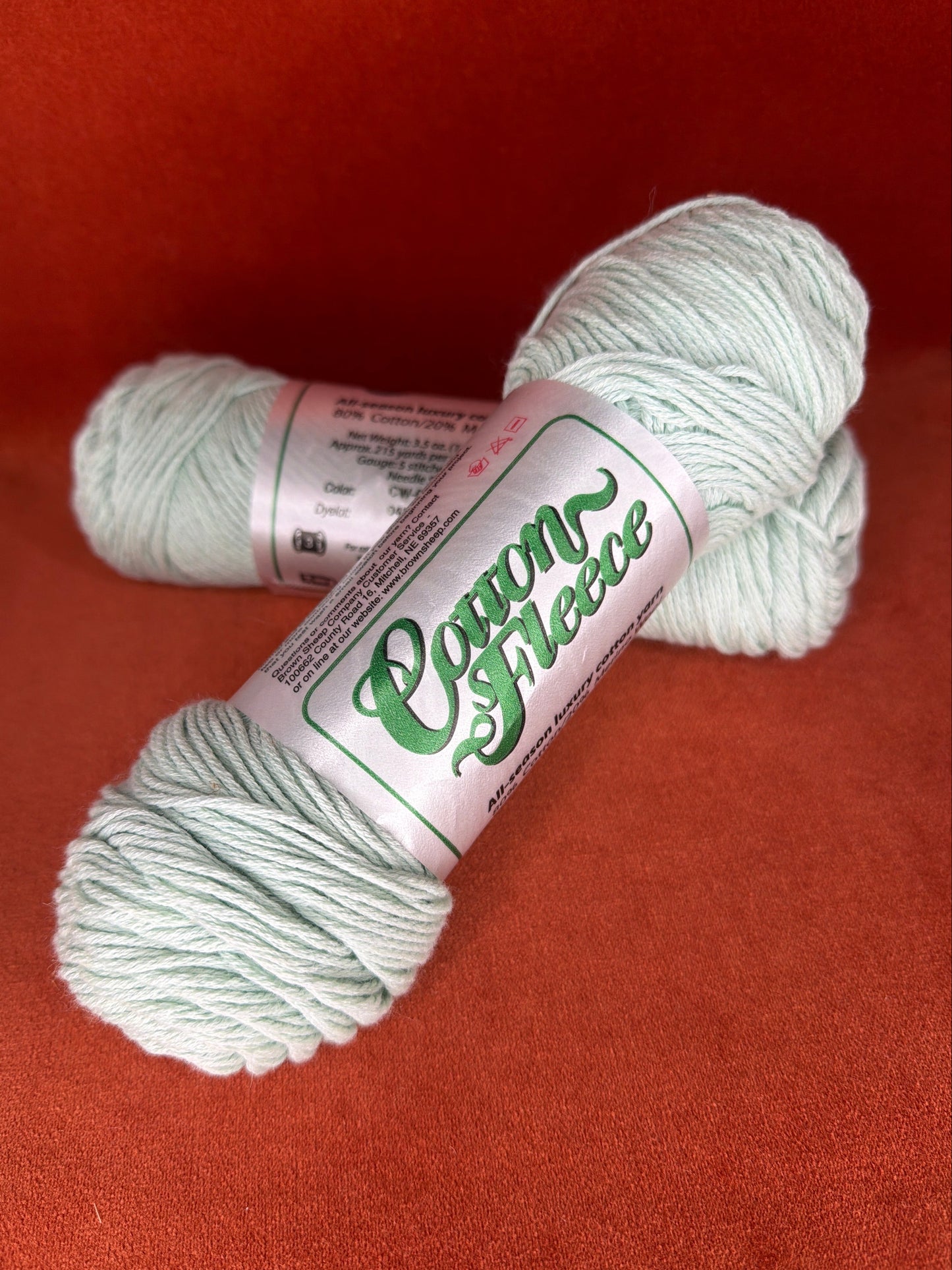2 Skeins of Cotton Fleece in Color Spryte CW-640