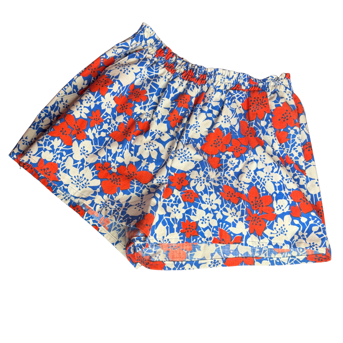 Play Shorts Pockets Red White Blue Floral Size XXXL