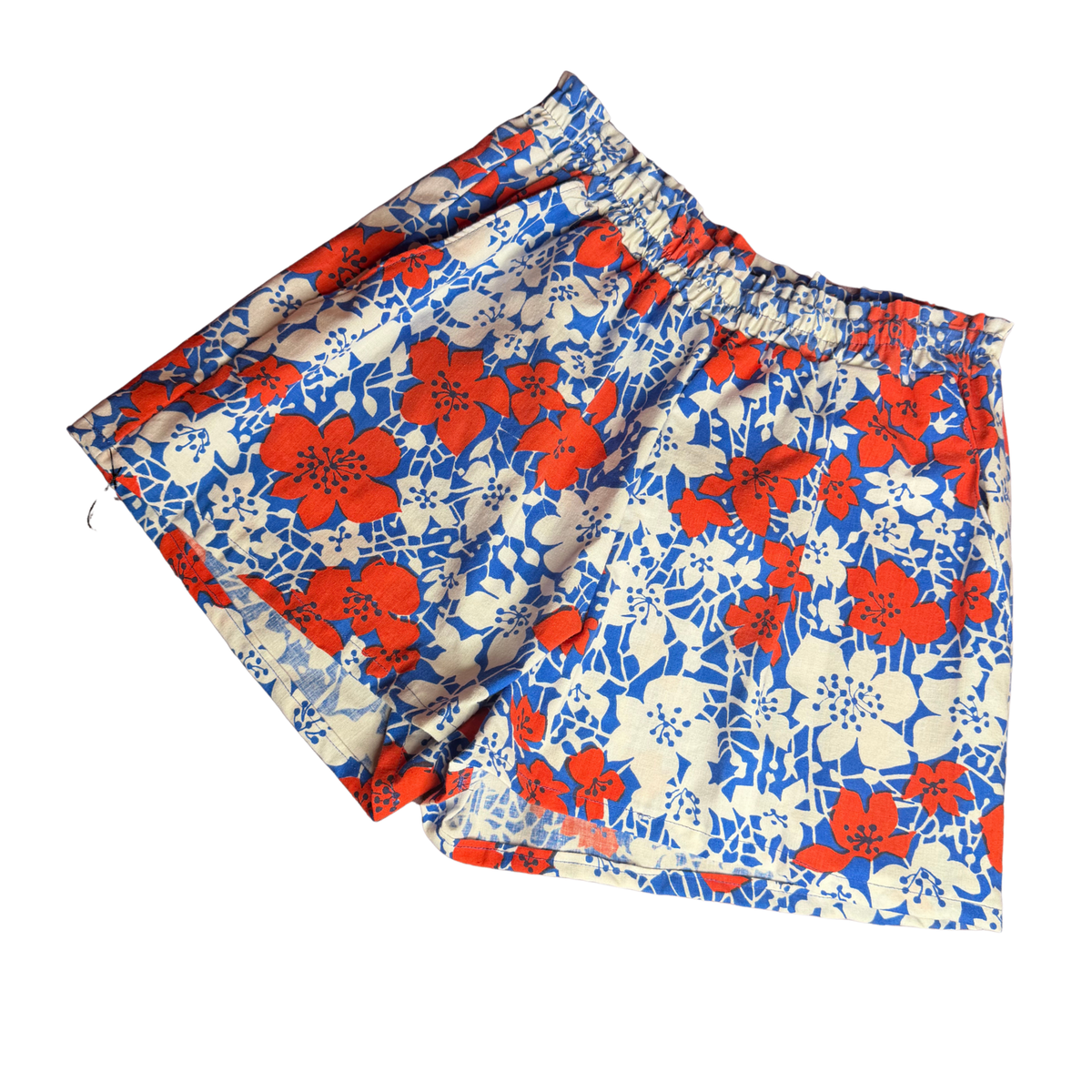 Play Shorts Pockets Red White Blue Floral Size L