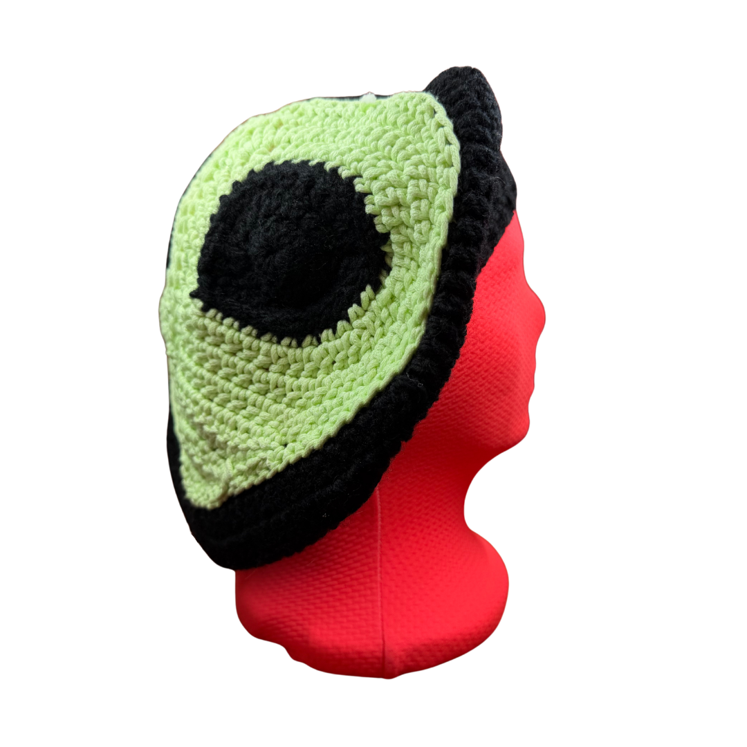 Crochet Alien Beret (Glow-in-the-dark)