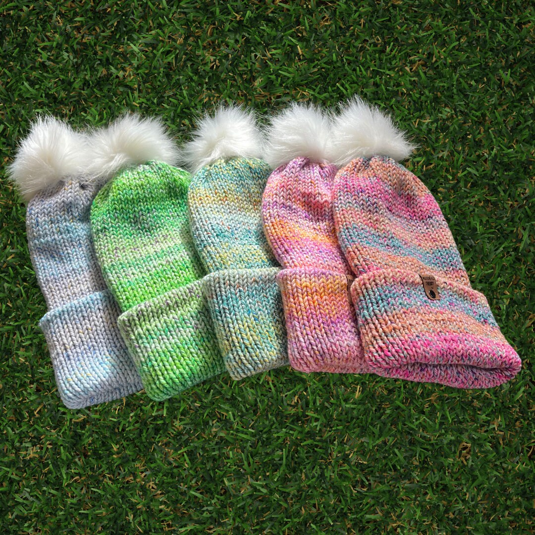 collection of colorful basic beanies