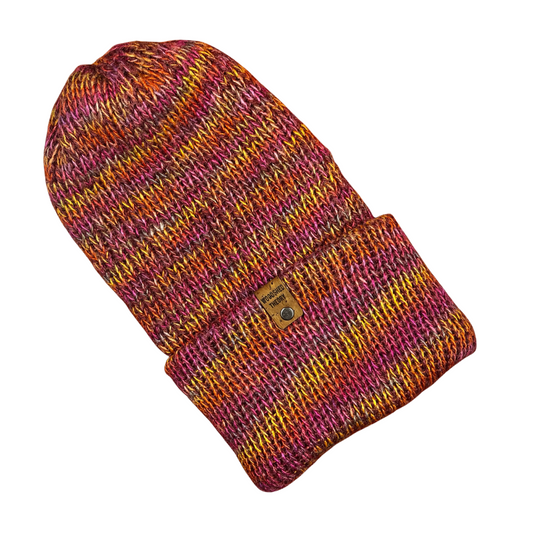 Spring Mix Fibers Basic Beanie in Poppy Waves