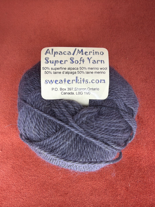 Alpaca Merino Super Soft Yarn 50/50 Gray 50 grams top down
