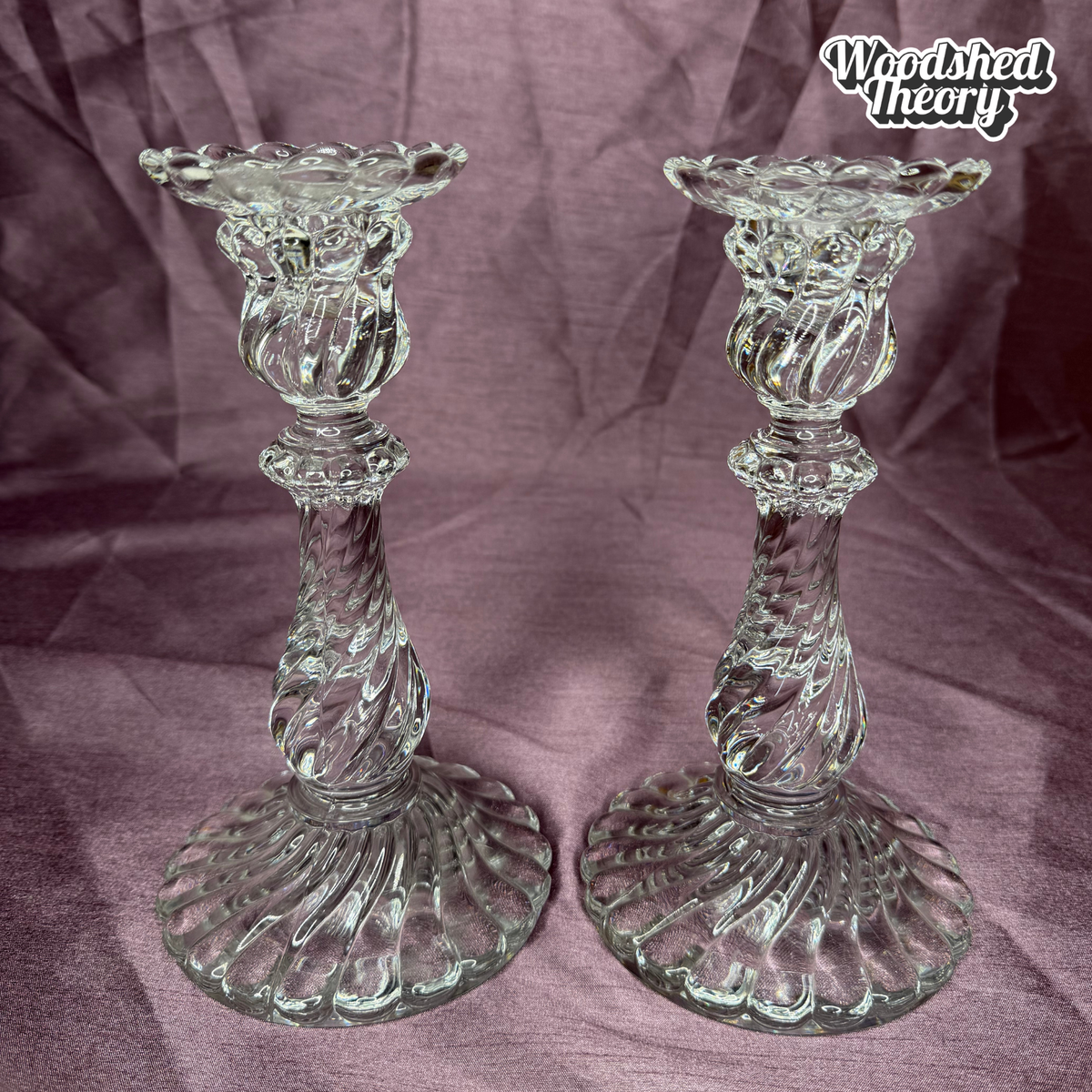 Baccarat Crystal Candle Sticks pair