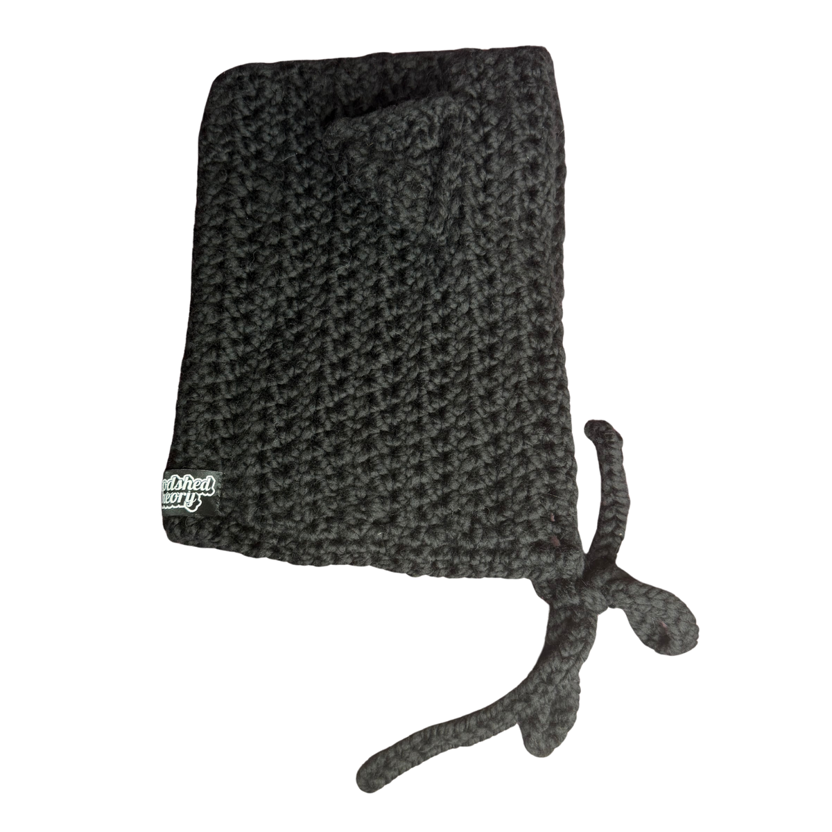 Black Cat Hood (100% Wool) flat