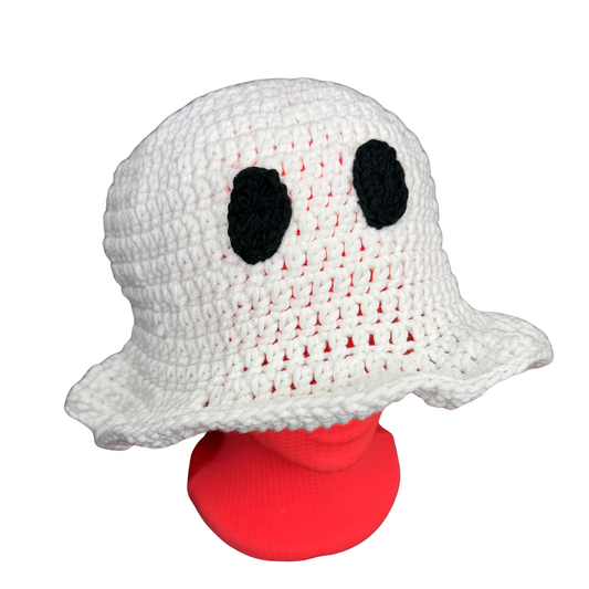 "Boo" Glow in the Dark Ghost Bucket Hat front