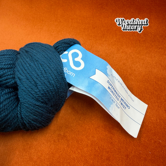 Cloudborn Fibers Superwash Merino Twist in Dark Teal - 1 Hank tag