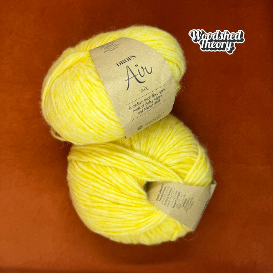 Drops Air Mix Baby Alpaca Merino Wool Color 40 Lemonade (2 Balls) top down