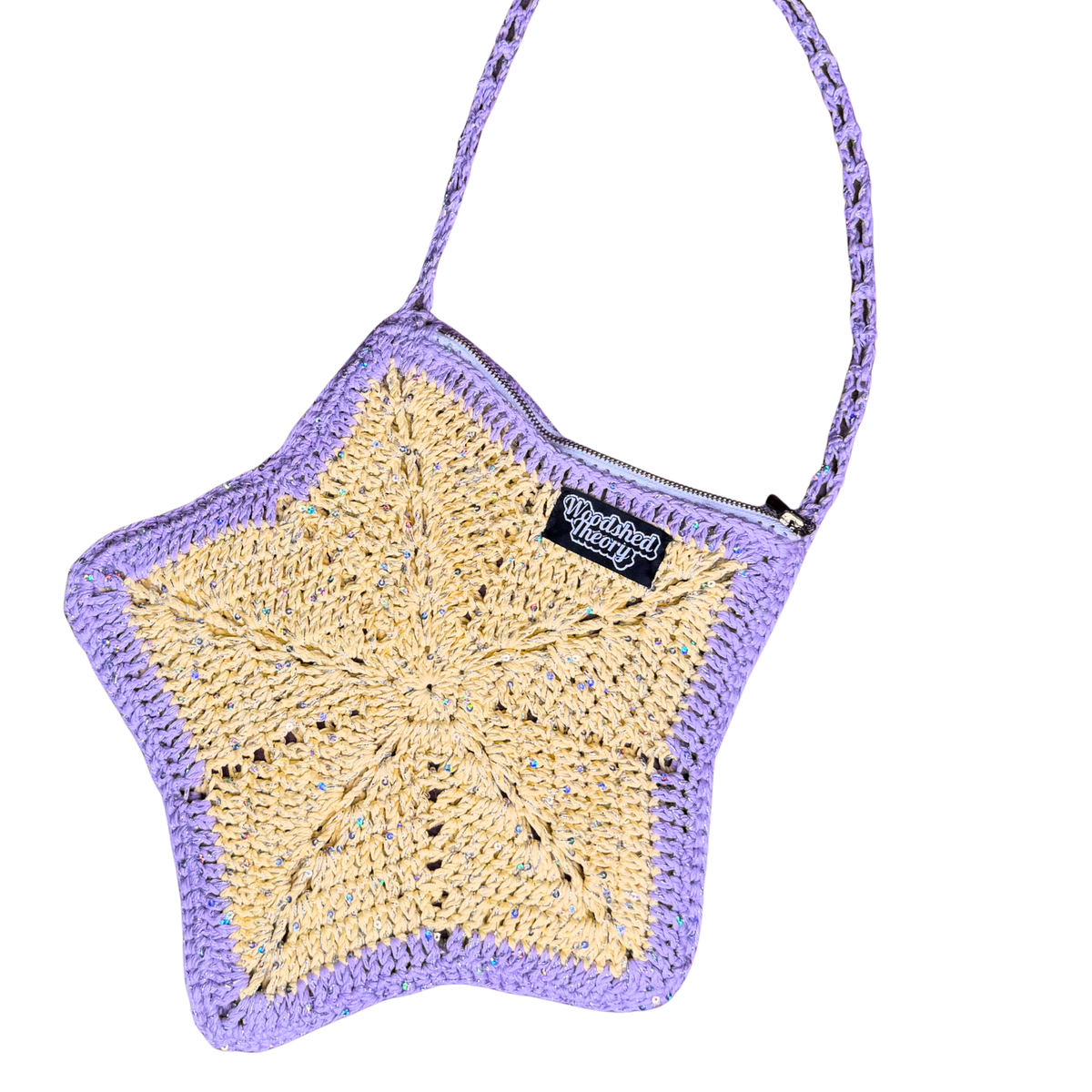 Falling Star Crochet Zipper Purse full