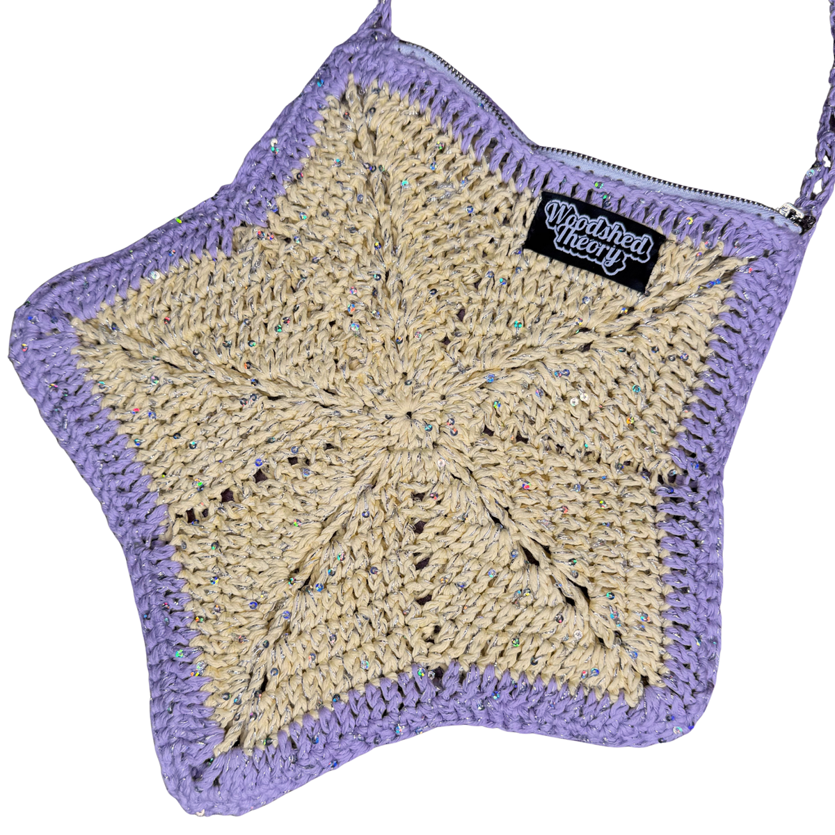 Falling Star Crochet Zipper Purse closer