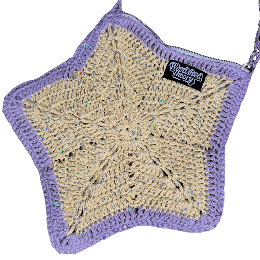 Falling Star Crochet Zipper Purse closer
