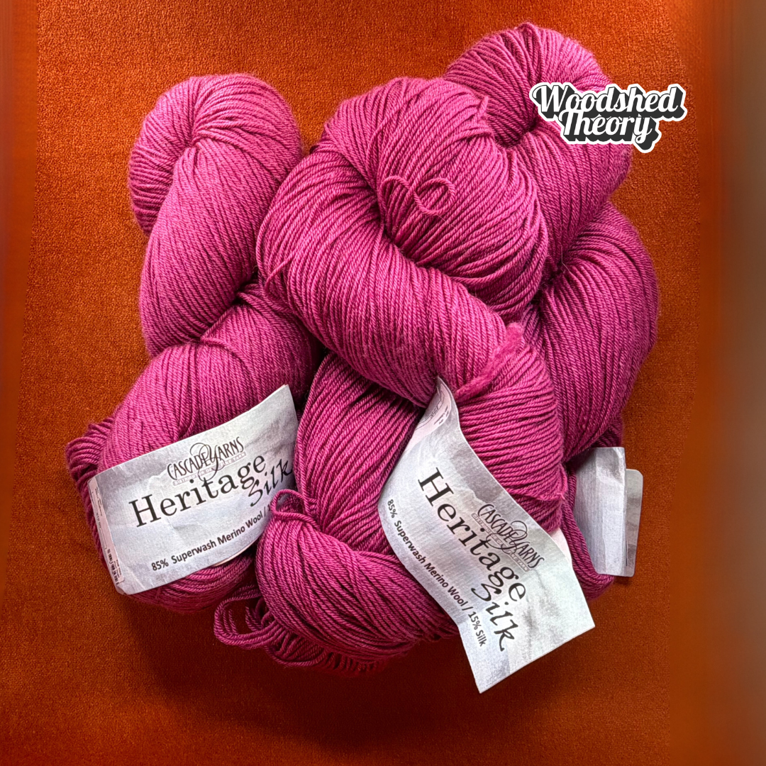 Heritage Silk Cascade Yarns Col 5617 Raspberry (Bundle of 3 Hanks) top down