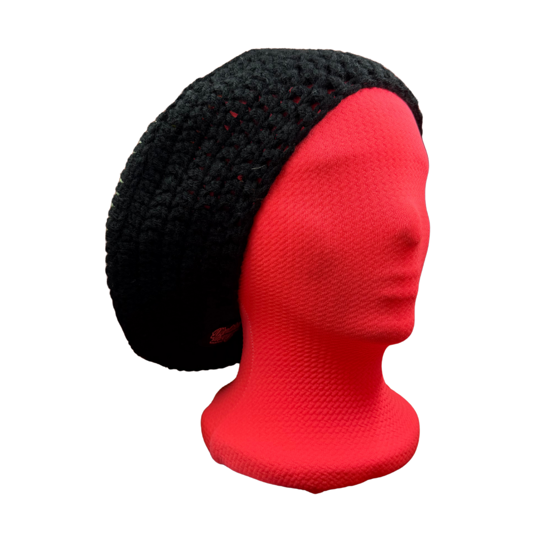Hypnotic Beret Black/Green (Glow-in-the-Dark) Beanie front on model