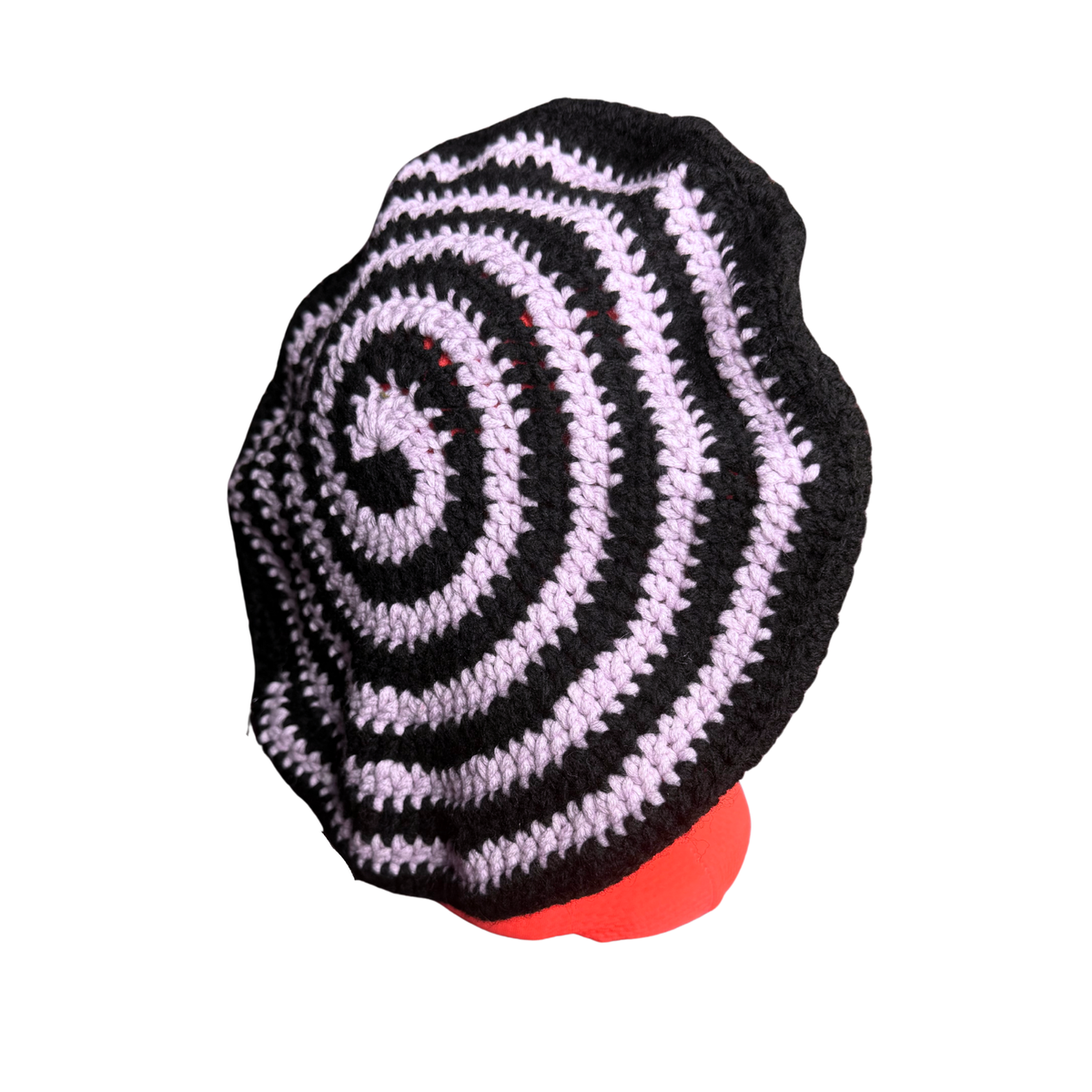 Hypnotic Beret Purple (Contains Wool) Glows in the Dark back of head