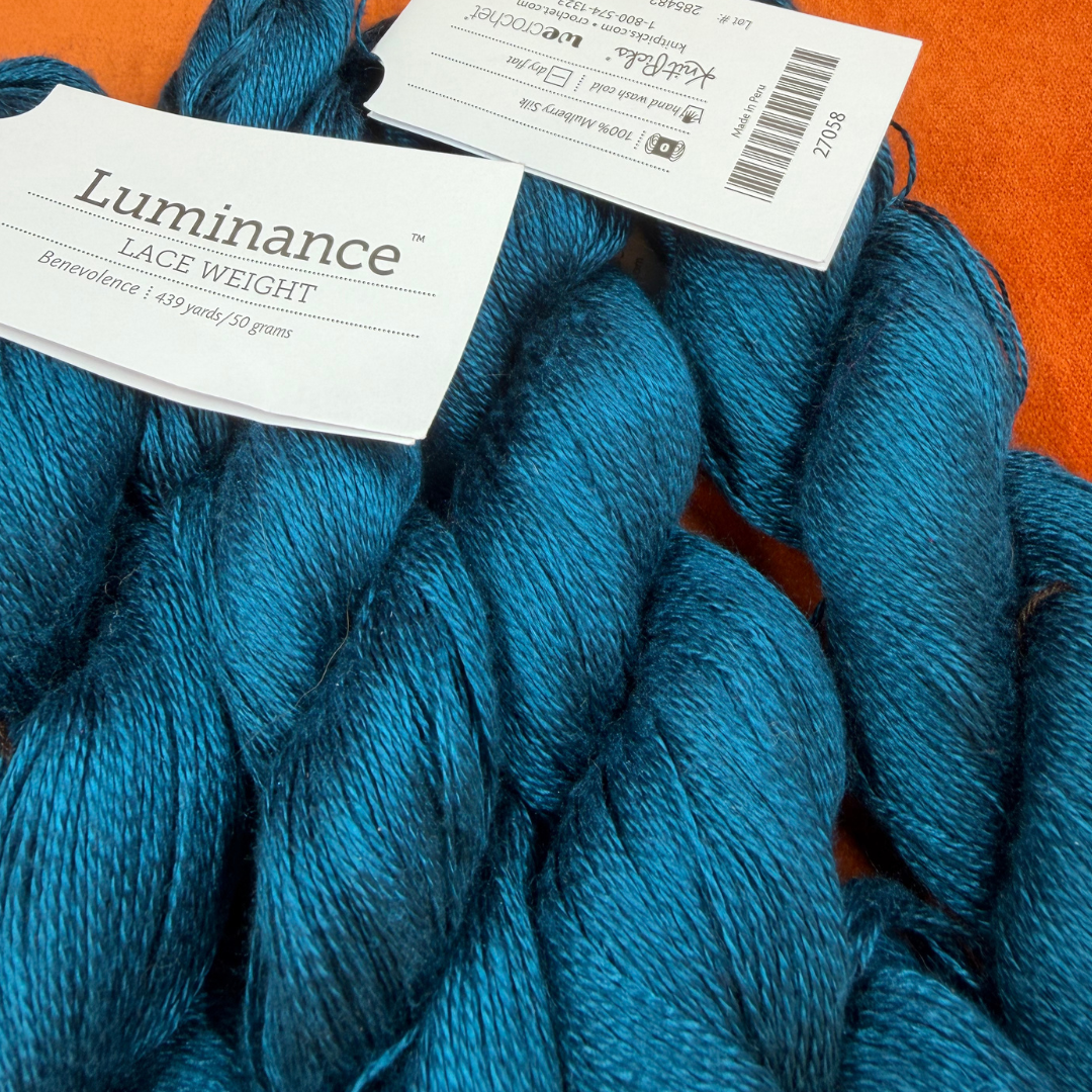 Luminance Lace Weight by Knit Picks col. 27058 Benevolence teal (4 Hanks) close up