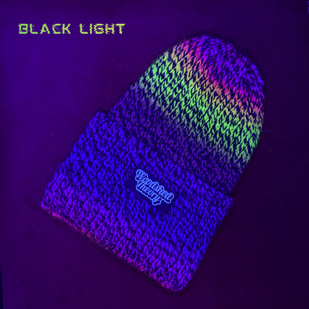 Neon Ombre Logo Beanie A black light