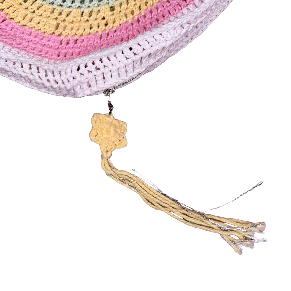 Over the Rainbow Cotton Crochet Clutch star pull 