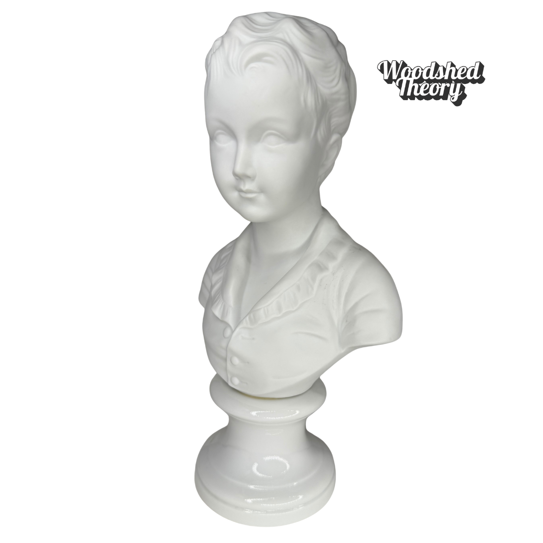 Pair of Limoge Style Bisque Bust Sculptures Andrea by Sadek - Boy and Girl boy front