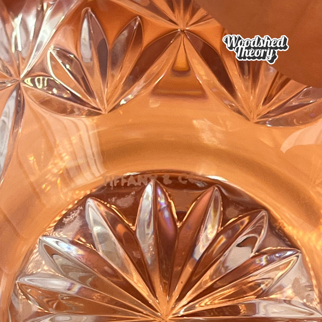 Pair of Tiffany & Co Sybil 6” crystal cut flower vases, retired collectible set signature