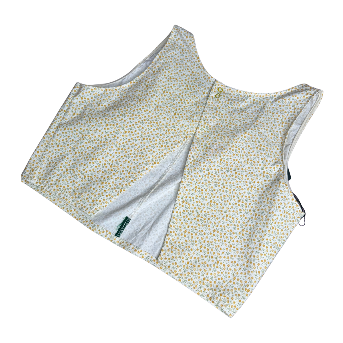 Play Shirt Petite Yellow Floral Size S flat back