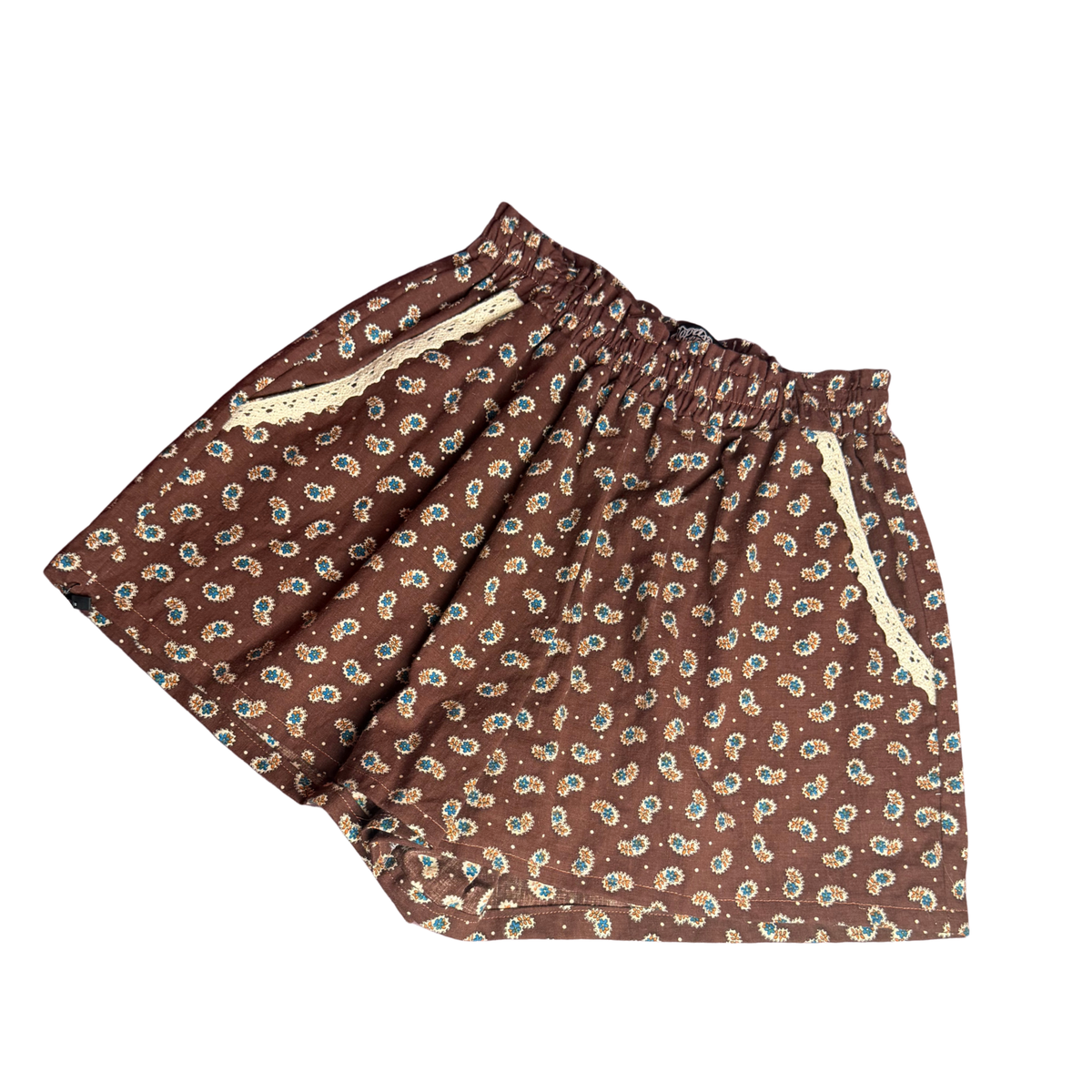 Play Shorts Pockets Brown Paisley Size M