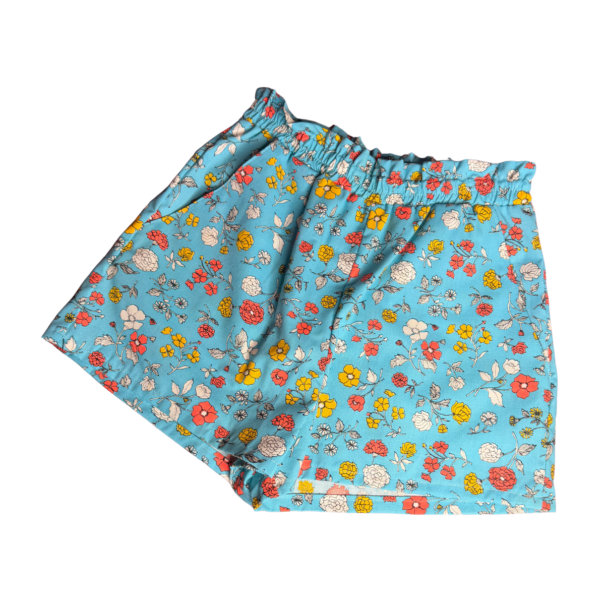 Play Shorts Pockets Teal Floral Size XS
