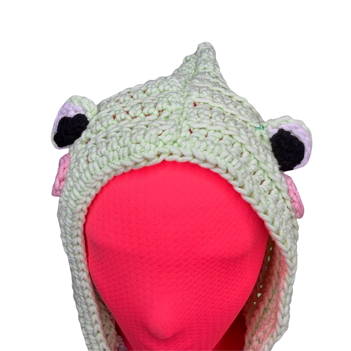 "Ribbit" - Glow in the Dark Frog Hood front
