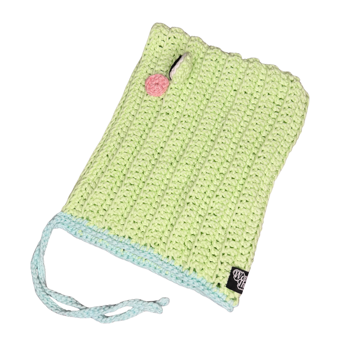 "Ribbit" - Glow in the Dark Frog Hood flat 