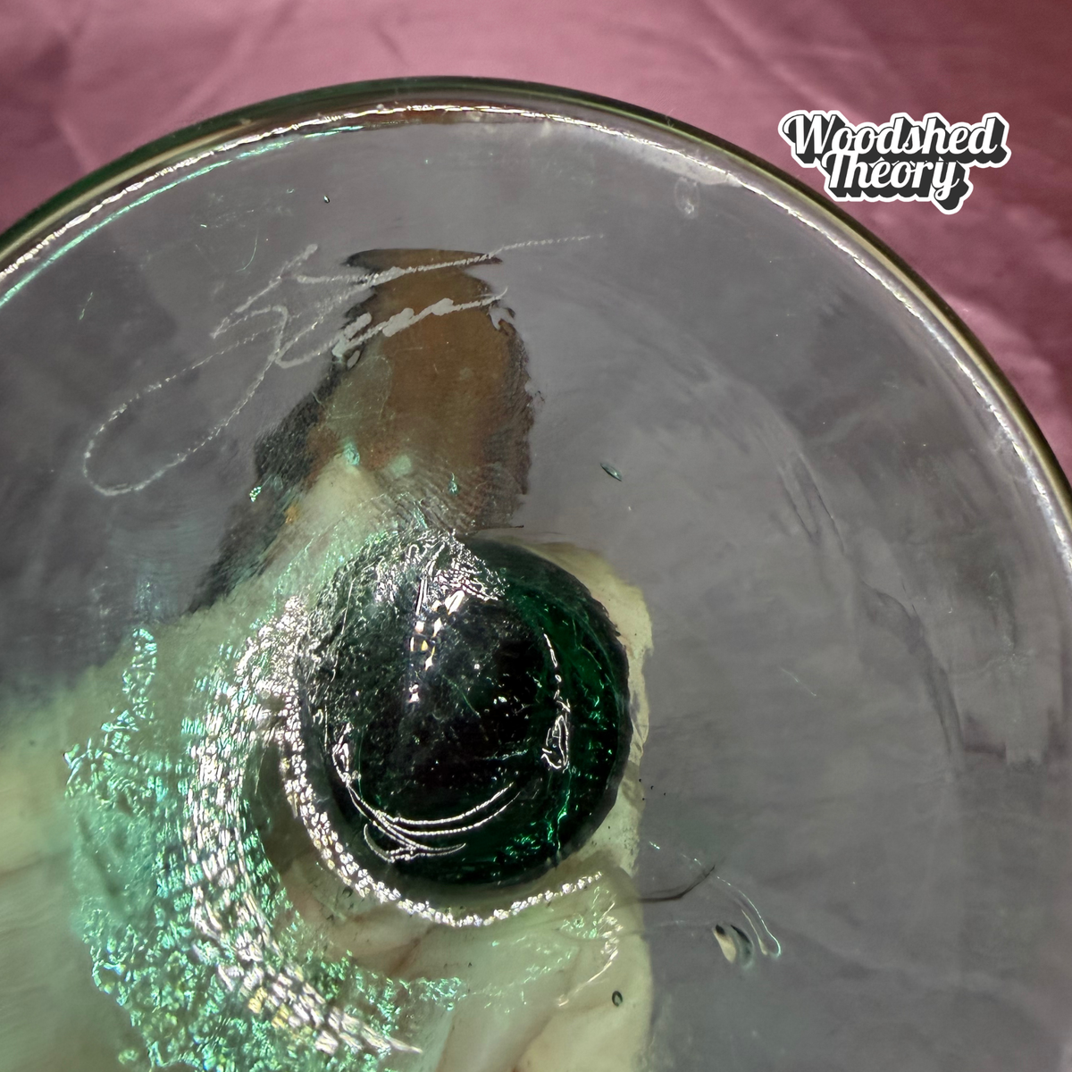 Rick Strini Jack in the Pulpit Handblown Vase with Green Base 11' - Signed signature