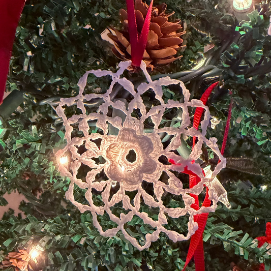 Small Sugar Starched Doily Floral Ornament
