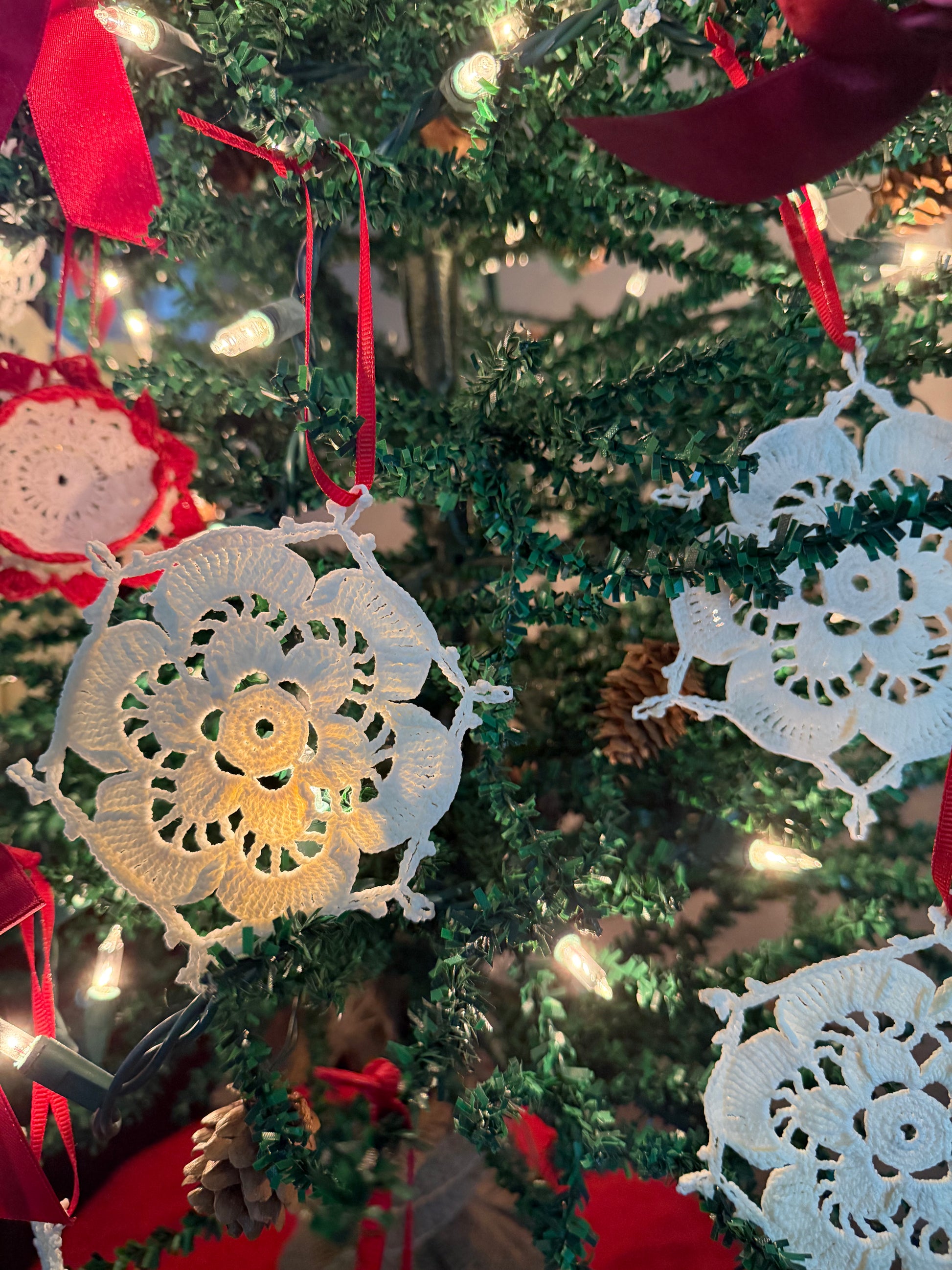 Snowflake Flower Doily Ornament