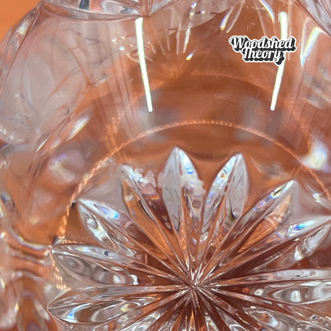 Tiffany & Co Sybil 8” cut lead crystal bud vase, vintage collectible Tiffany vase signature