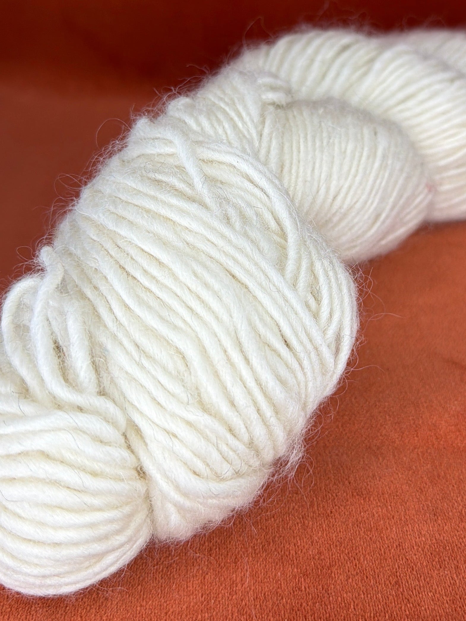 Unlabeled Homespun Wool Natural White 4oz close up 