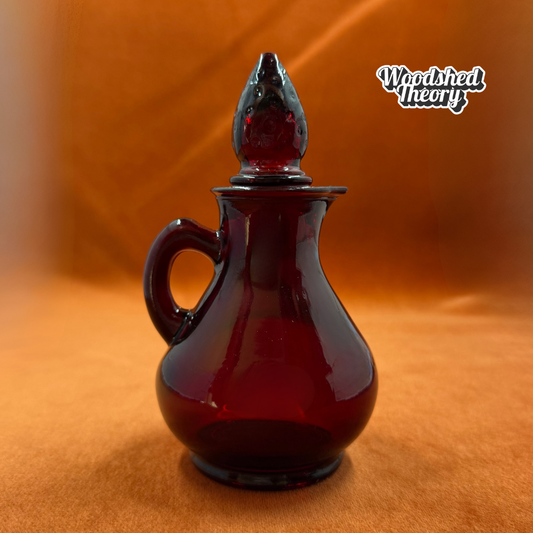 Vintage Avon Ruby Red Miniature Strawberry Topped Small Pitcher front
